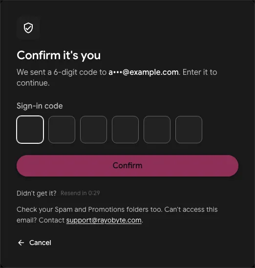 Confirm it's you, before an invite